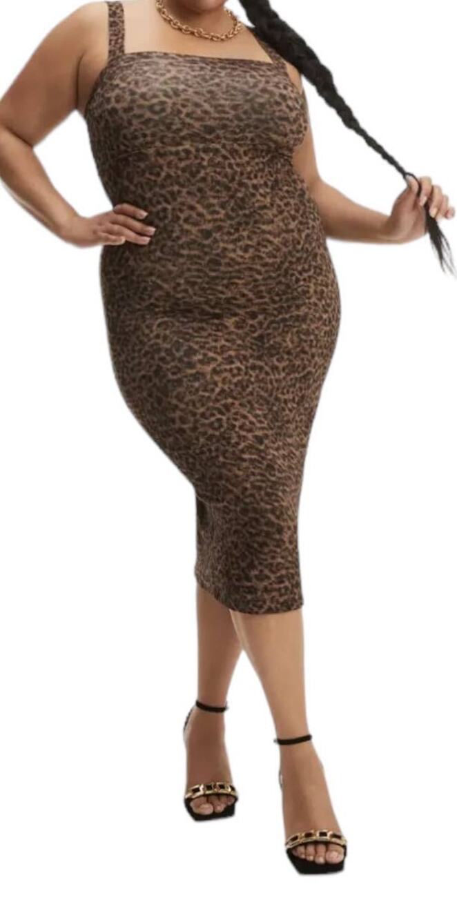 Good American tank dress 90s animal print sleeveless Size 6 (22W-24W)